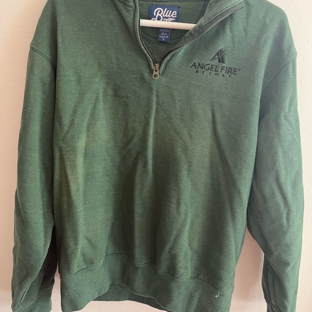 Green Quarter-Zip Pullover Sweater